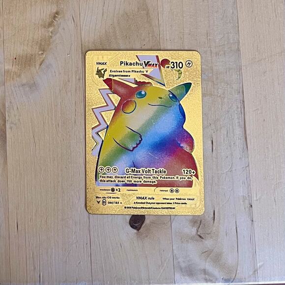 Pokemon Trading Card Pikachu Vmax Rainbow Gold Foil 2020 - Picture 2 of 5